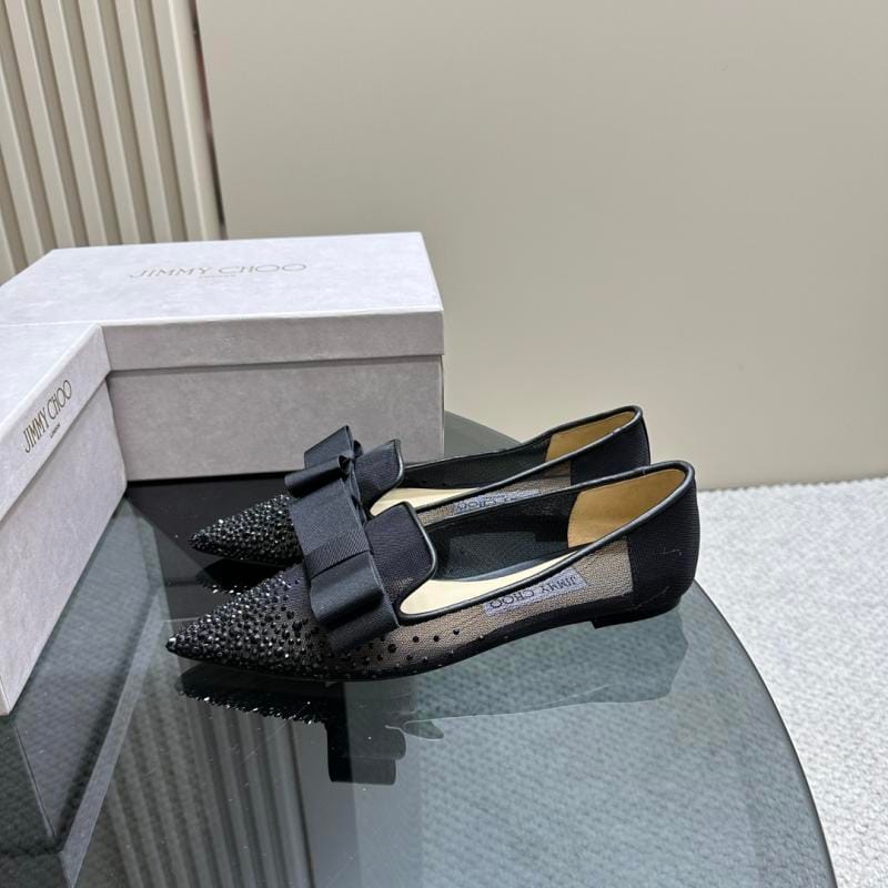 Zhou Yangjie 2023 New product Crystal Diamond Bow Small Point Toe Mary Zhen Simple Shoes