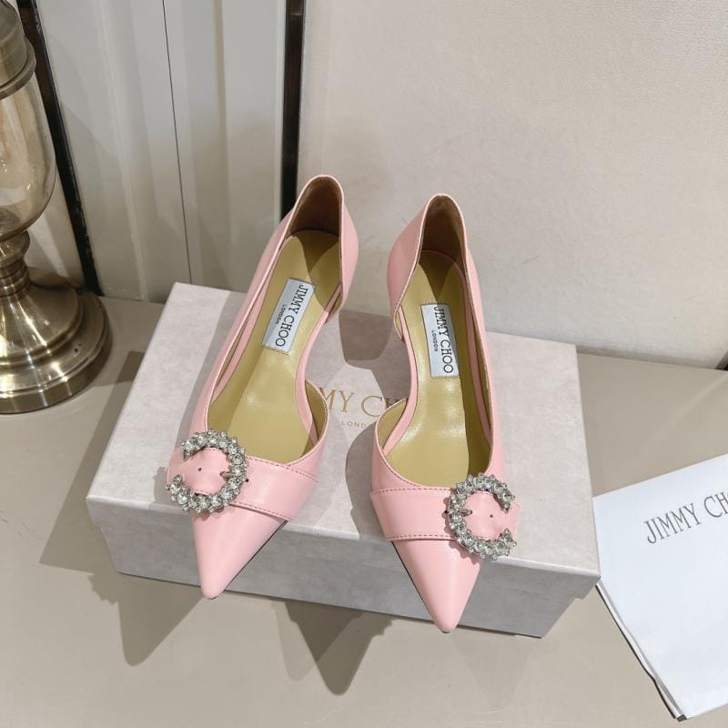 Jimmy Choo Zhou Yangjie Crystal Buckle Love Series Single Shoes