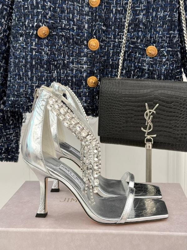 Jimmy Choo Jimmy Week 2025 Start of spring new chain of diamonds with high heels