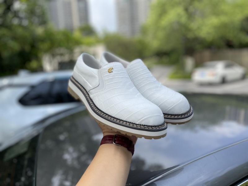 The same leather shoes of the Stephen crocodile belly