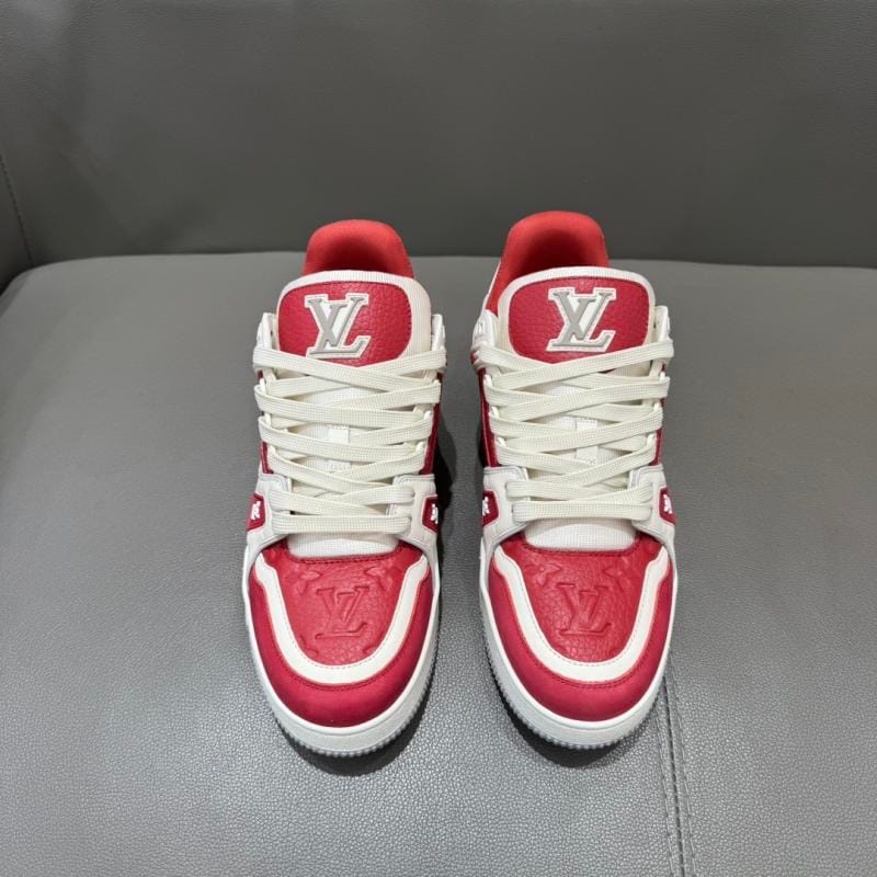 LV New Trainer Red and White Sneakers