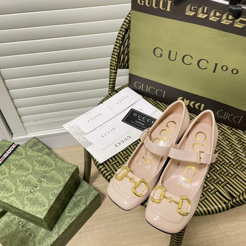 Gucci Horse Bill Thick Harm Heels Maryjan High Heels