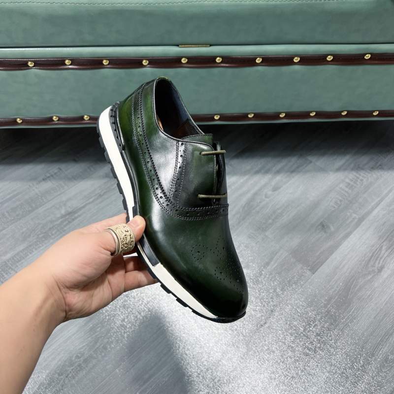 Casual leather shoes for blue raised men