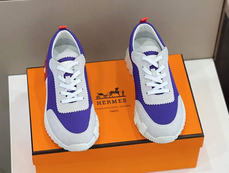 Hermes dert knit of veal skin sneakers
