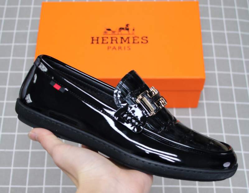 Hermes Hermes Small-Tire Cobense Polied Business Casual Shoes