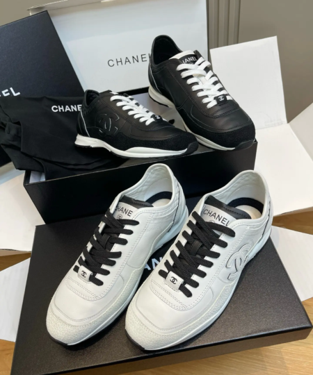 Chanel Sneakers with "Panda" Style (Black & White) sport shoes of famous brand copy