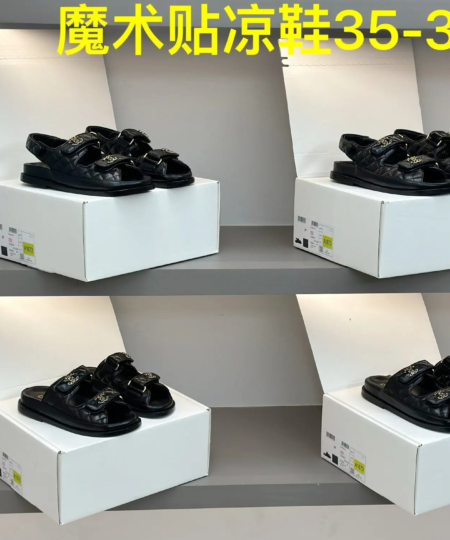 Chanel-Inspired Velcro Sandals – Handcrafted Luxury brand copy shoes