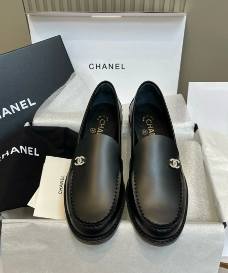 Chanel 2025 loafers or slingback lace-up shoes with specific features