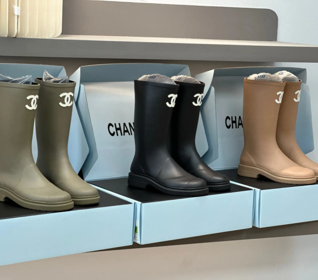 Chanel counter upgraded version of long rain boots