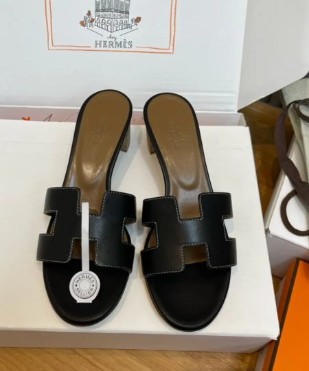 Hermes high heel sandals classic slides