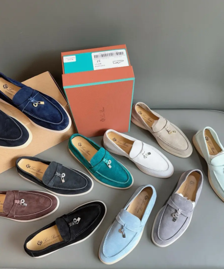 Loro piana women loafers mule shoes italia famous brand copy slips on