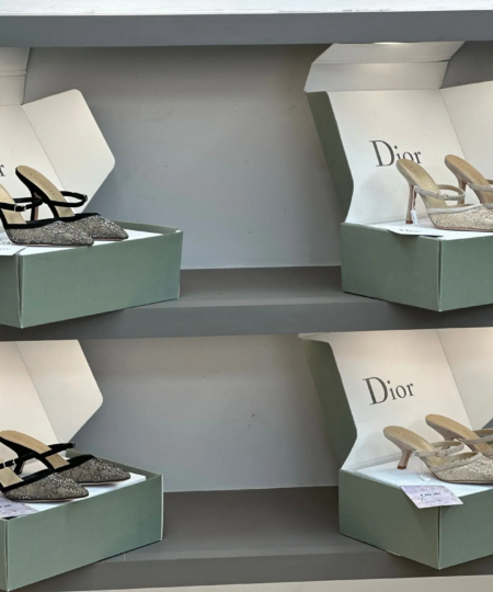 Top version Dior 2025 New product net diamond high heels Crystal Fairy Shoes Romantic heel shoes