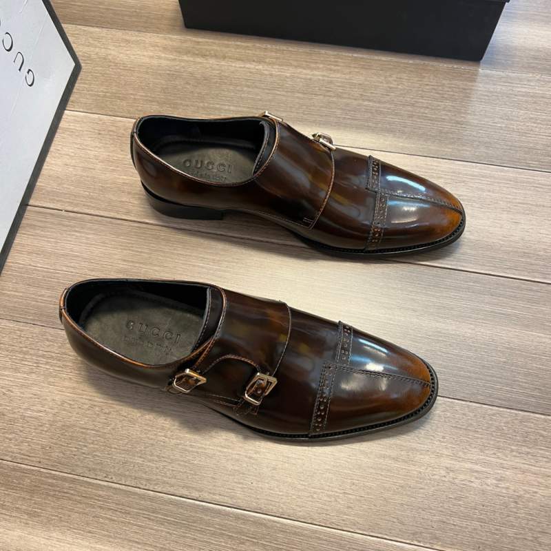 【Gucci】 Gucci Pearl Calfskin Men's leather shoes