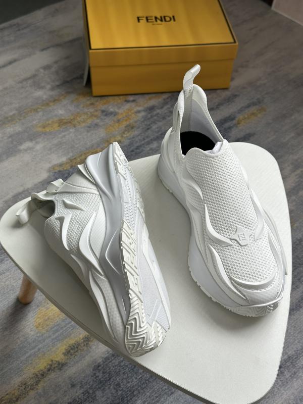 Fendi 2025 Spring and Summer Flow White Mesh Running Shoes Couple Shoes