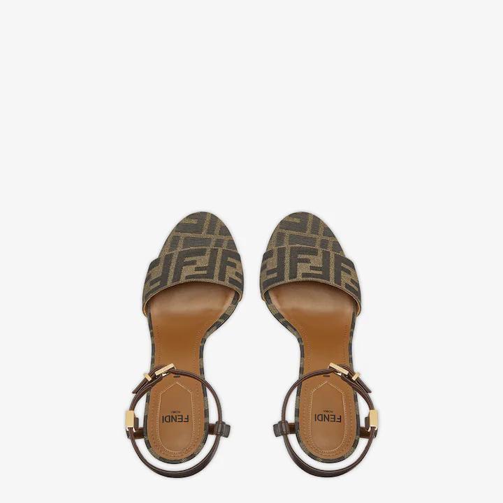 Fendi DELFINA Strap Metal Talon High Heeled Sandals