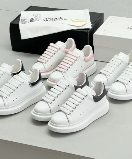Alexander McQueen White Crocodile-embossed Sneakers