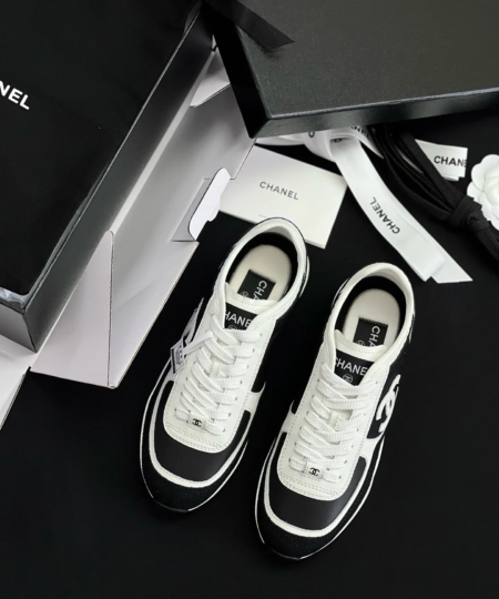 Chanel new logo black German Casual Trainer Shoes