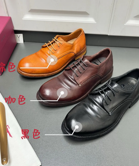 Ferragamo Men's Handmade Leather Derby Shoes