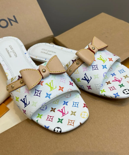 LV x Takashi Murakami White Mixit Flip Flops