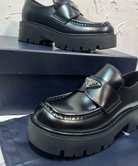 Prada Brushed Leather Derby Shoes