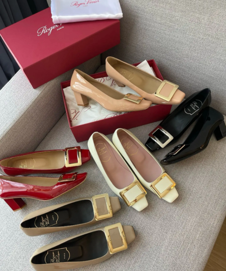Purchase grade roger vivier classic top purchasing version square head high heels