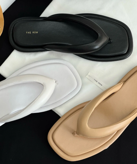 The Row New Flat-Soled Beach Clip-Toe Flip Flops