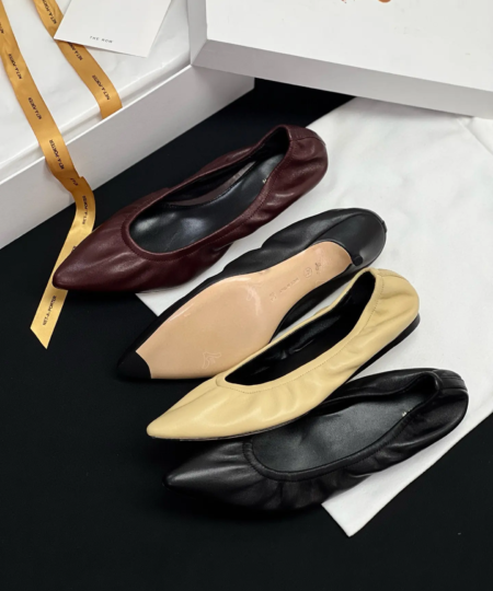 The Row'S New Pointed Kitten Heel Flat Ballet Shoes