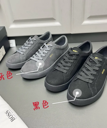 BOSS new model Belwar Logo leather lace-up sports men's shoes (38)