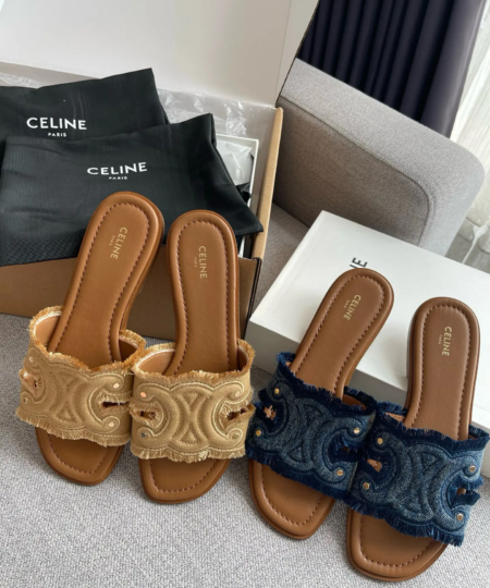 【Celine】25 new product denim tassel Arc de Triomphe slippers (21)