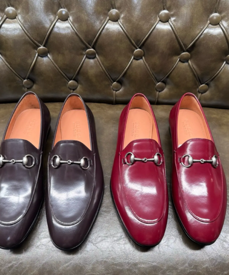 Original single quality, GUCCI Gucci classic style, fashionable retro and simple style leather shoes (1)