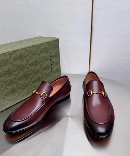Original single quality, GUCCI Gucci classic style, fashionable retro and simple style leather shoes (114)