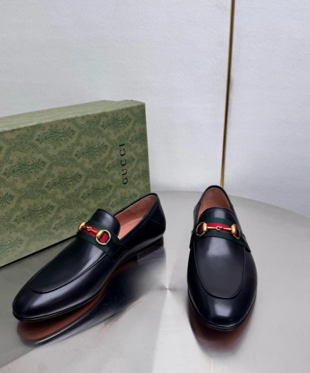 Original single quality, GUCCI Gucci classic style, fashionable retro and simple style leather shoes (123)