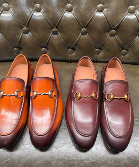 Original single quality, GUCCI Gucci classic style, fashionable retro and simple style leather shoes (2)