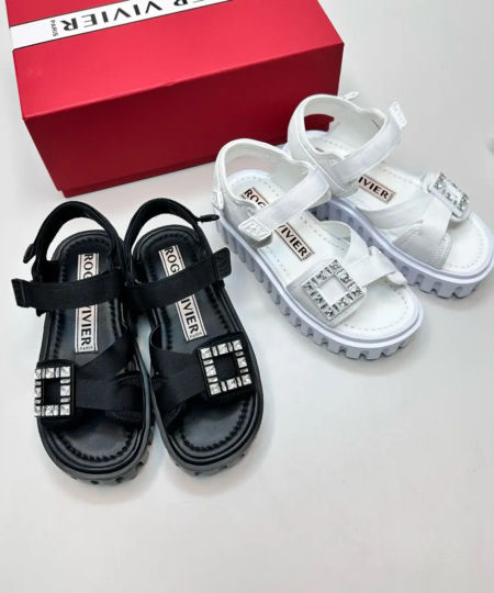 Roger Vivier – Iconic Square Buckle Thick-Soled Sandals