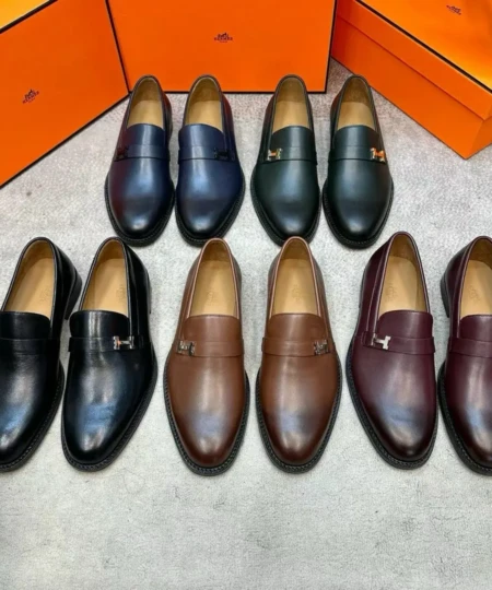 Hermès high quality leather loafers (47)