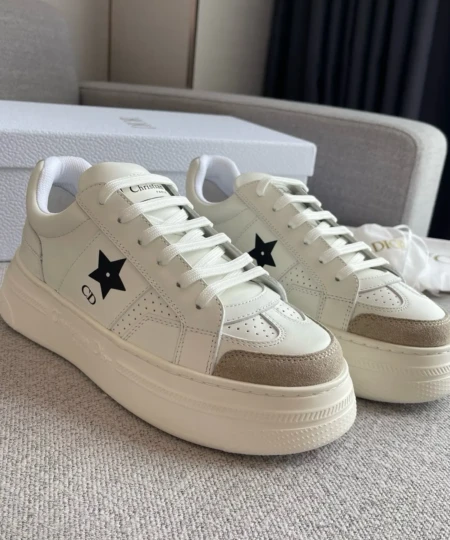 Purchasing level DOStar series 𝟐𝟎𝟐𝟒 star thick-soled sports white shoes (3)