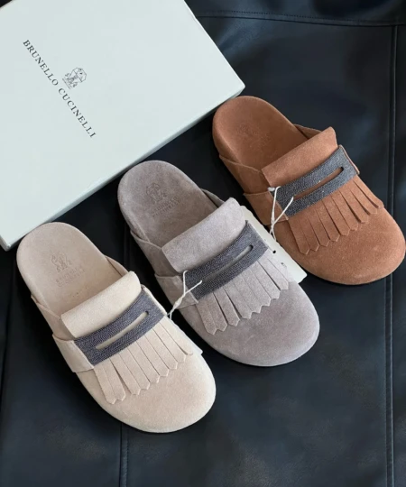 Brunello Cucinelli x Birkenstock collaboration shoe with tassel (5)